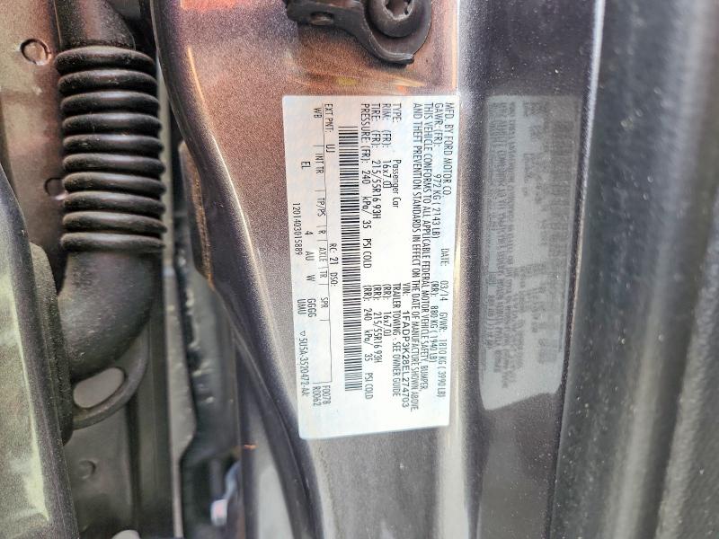 2014 Ford Focus მანქანა იყიდება აუქციონზე, vin: 1FADP3K28EL274703, აუქციონის ნომერი: 57053766