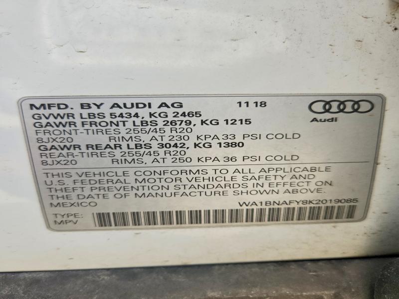 Продажа на аукционе авто 2019 Audi Q5, vin: WA1BNAFY8K2019085, номер лота: 56230686