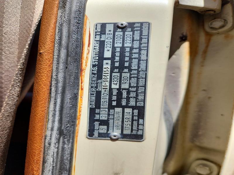 Aukcja sprzedaży 1969 Mercedes-benz 220 Diesel, vin: 11511010084153, numer aukcji: 55520386