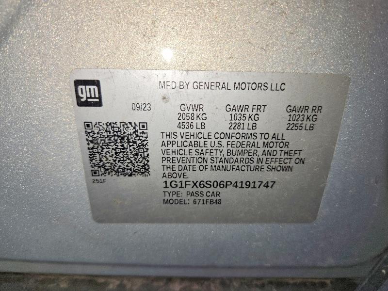 Aukcja sprzedaży 2023 Chevrolet Bolt Ev, vin: 1G1FX6S06P4191747, numer aukcji: 56161516