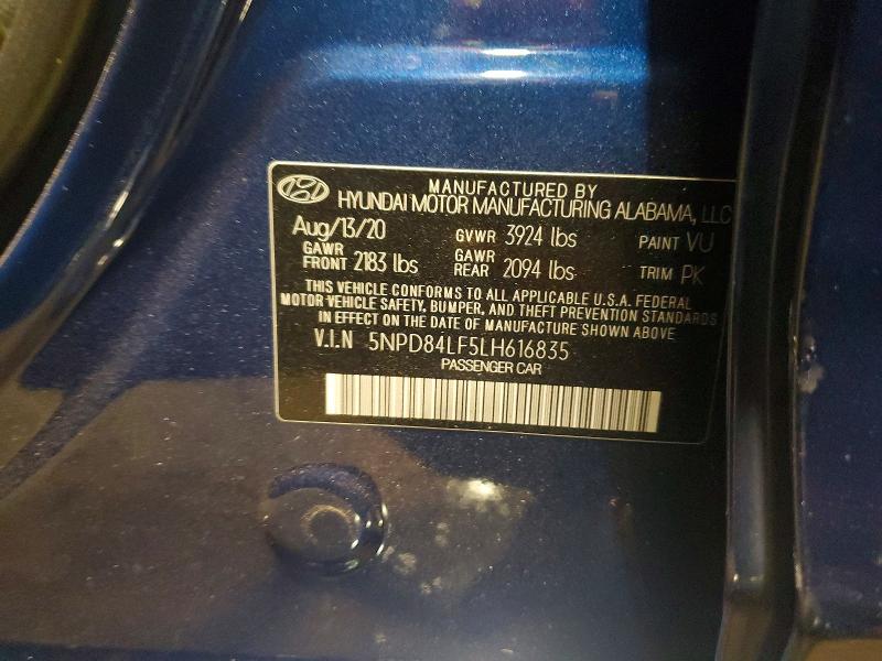 Aukcja sprzedaży 2020 Hyundai Elantra, vin: 5NPD84LF5LH616835, numer aukcji: 58077866