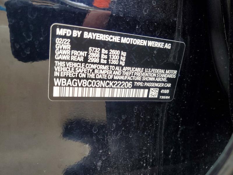 Продаж на аукціоні авто 2022 Bmw M850xi, vin: WBAGV8C03NCK22206, номер лоту: 56970966
