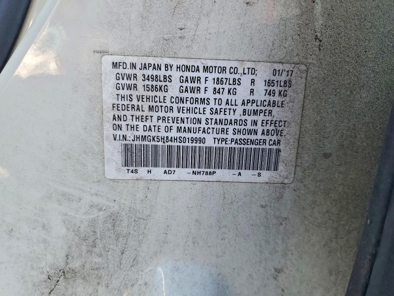57864146 :رقم المزاد ، JHMGK5H84HS019990 vin ، 2017 Honda Fit مزاد بيع