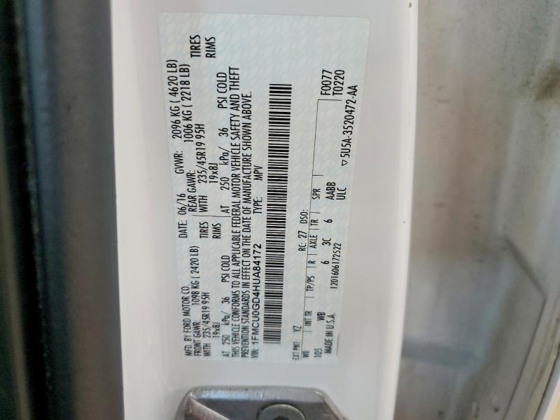 Aukcja sprzedaży 2017 Ford Escape, vin: 1FMCU0GD4HUA84172, numer aukcji: 57874016