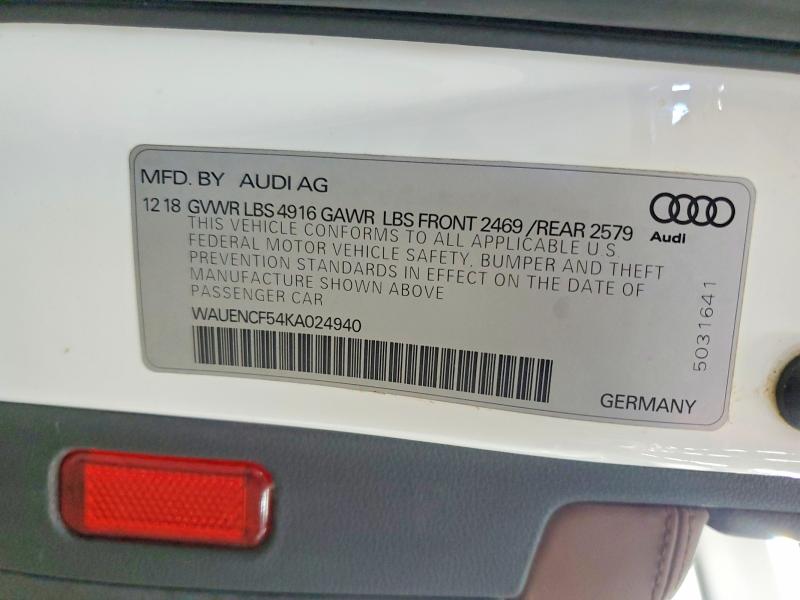 Продаж на аукціоні авто 2019 Audi A5, vin: WAUENCF54KA024940, номер лоту: 57462786