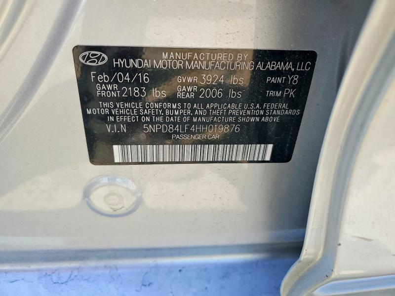 Продажа на аукционе авто 2017 Hyundai Elantra, vin: 5NPD84LF4HH019876, номер лота: 55787286