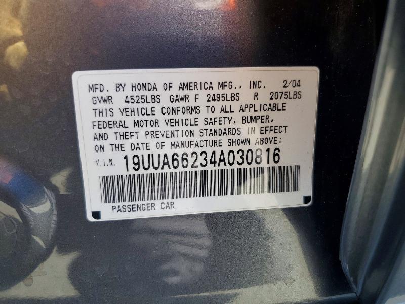 Aukcja sprzedaży 2004 Acura 2.5 Tl, vin: 19UUA66234A030816, numer aukcji: 56517846
