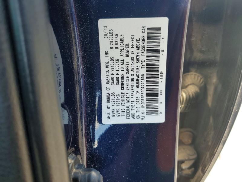 57348616 :رقم المزاد ، 1HGCR2F80DA273808 vin ، 2013 Honda Accord مزاد بيع