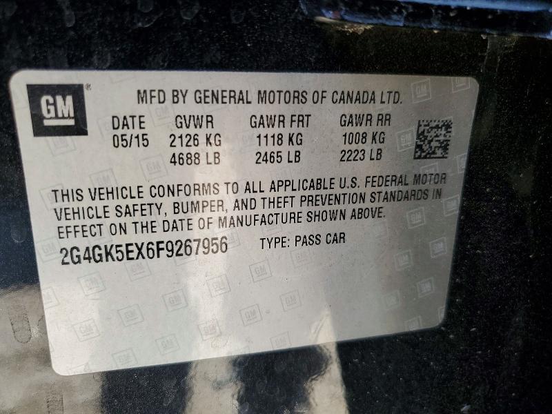 56858306 :رقم المزاد ، 2G4GK5EX6F9267956 vin ، 2015 Buick Regal مزاد بيع