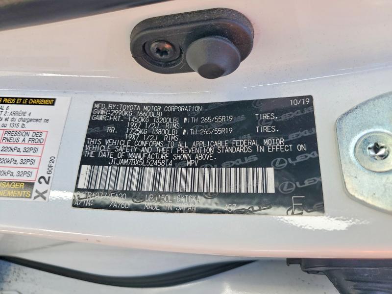55583706 :رقم المزاد ، JTJAM7BX5L5245814 vin ، 2020 Lexus Gx مزاد بيع