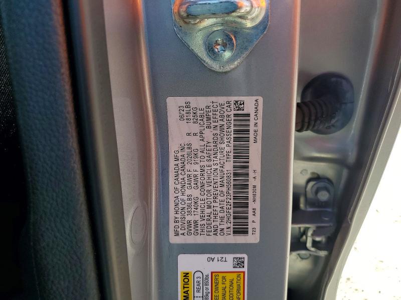 Aukcja sprzedaży 2023 Honda Civic, vin: 2HGFE2F23PH560831, numer aukcji: 58000016