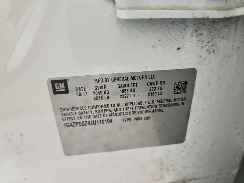 2018 Buick Lacrosse მანქანა იყიდება აუქციონზე, vin: 1G4ZP5SZ4JU110194, აუქციონის ნომერი: 56525176
