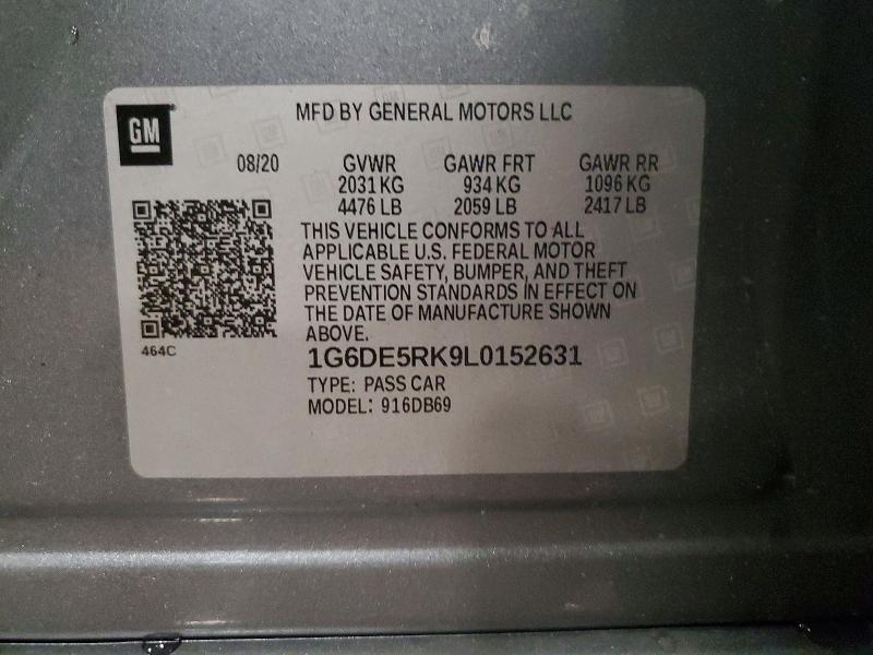 2020 Cadillac Ct4 მანქანა იყიდება აუქციონზე, vin: 1G6DE5RK9L0152631, აუქციონის ნომერი: 58737366
