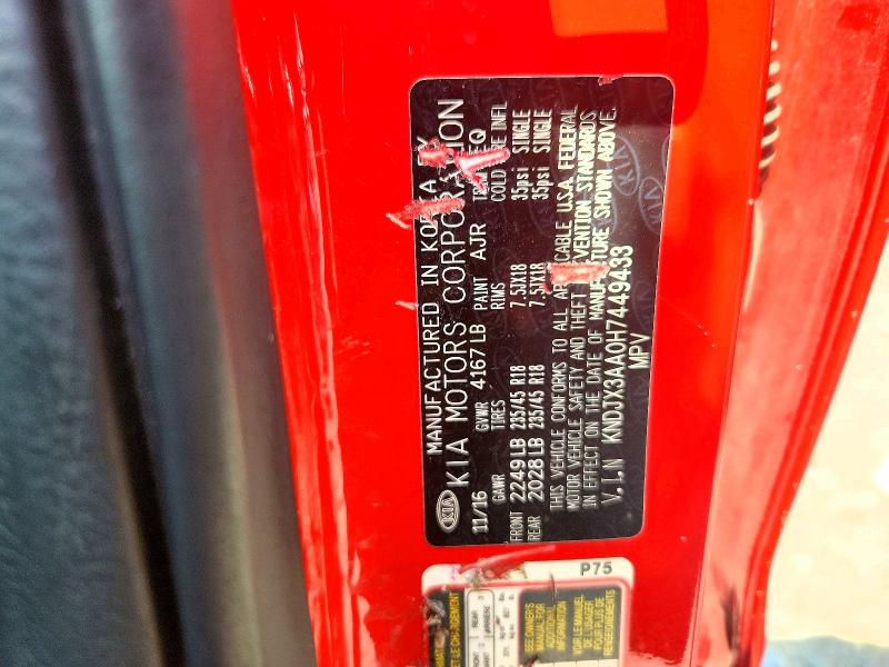 56567336 :رقم المزاد ، KNDJX3AA0H7449433 vin ، 2017 Kia Soul مزاد بيع