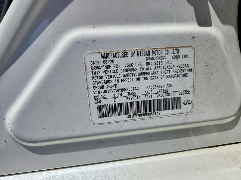 Aukcja sprzedaży 2021 Infiniti Q50, vin: JN1FV7DP9MM850142, numer aukcji: 55789336