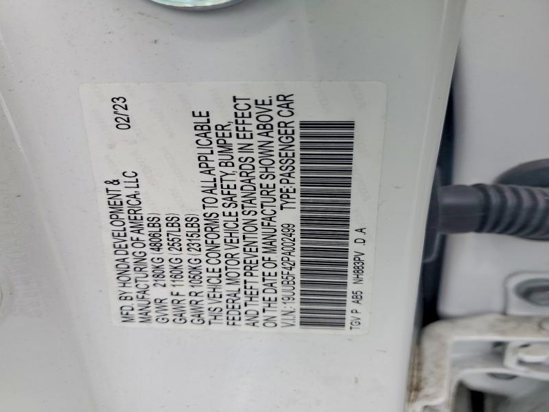 2023 Acura Tlx მანქანა იყიდება აუქციონზე, vin: 19UUB5F42PA002499, აუქციონის ნომერი: 57665696