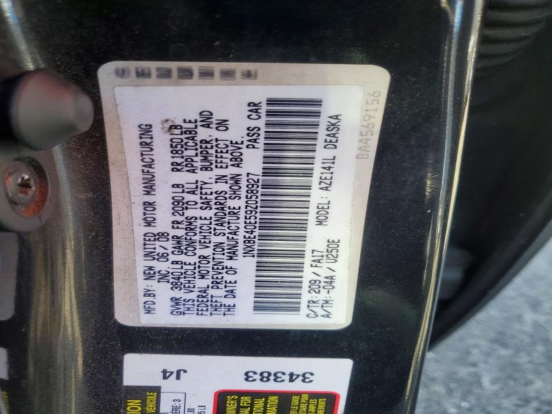 56815836 :رقم المزاد ، 1NXBE40E59Z058927 vin ، 2009 Toyota Corolla مزاد بيع