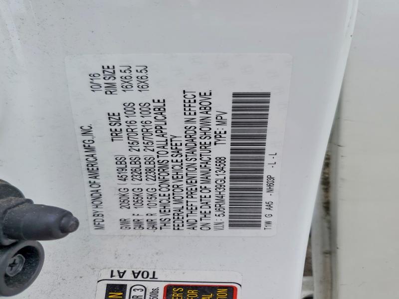 57054166 :رقم المزاد ، 5J6RM4H39GL134588 vin ، 2016 Honda Cr-v مزاد بيع