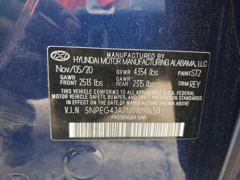 Продажа на аукционе авто 2021 Hyundai Sonata, vin: 5NPEG4JA7MH091650, номер лота: 56339336