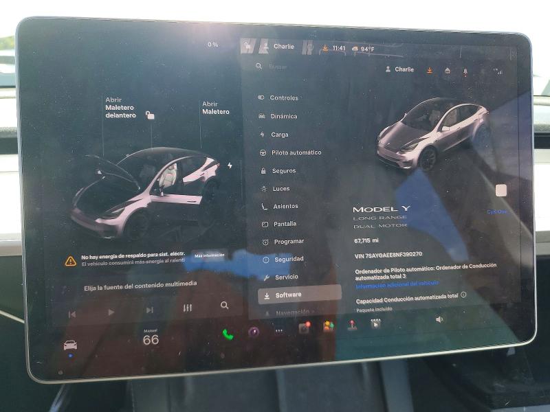 Продажа на аукционе авто 2022 Tesla Model Y, vin: 7SAYGAEE8NF390270, номер лота: 57403446