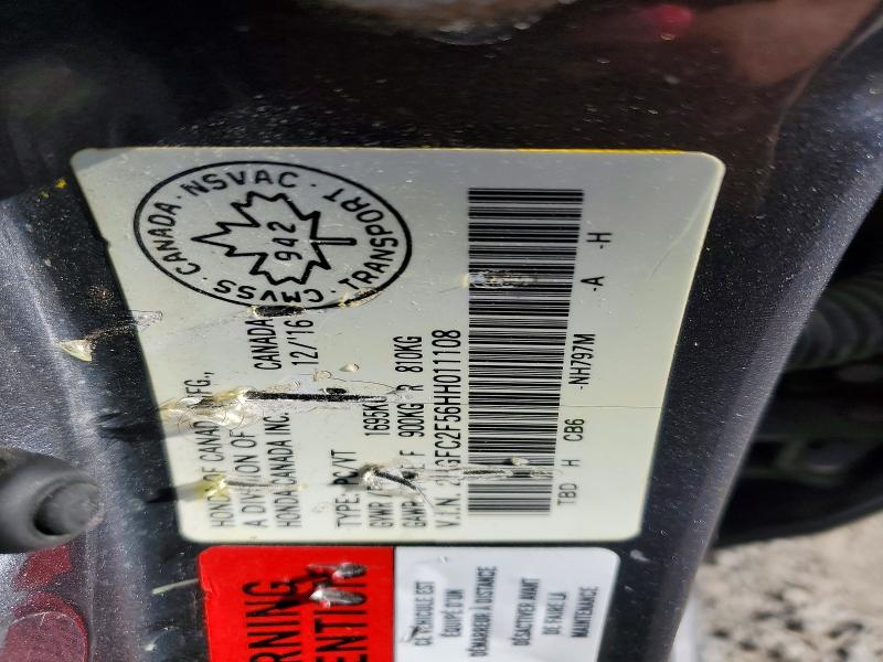 Aukcja sprzedaży 2017 Honda Civic, vin: 2HGFC2F56HH011108, numer aukcji: 55368746