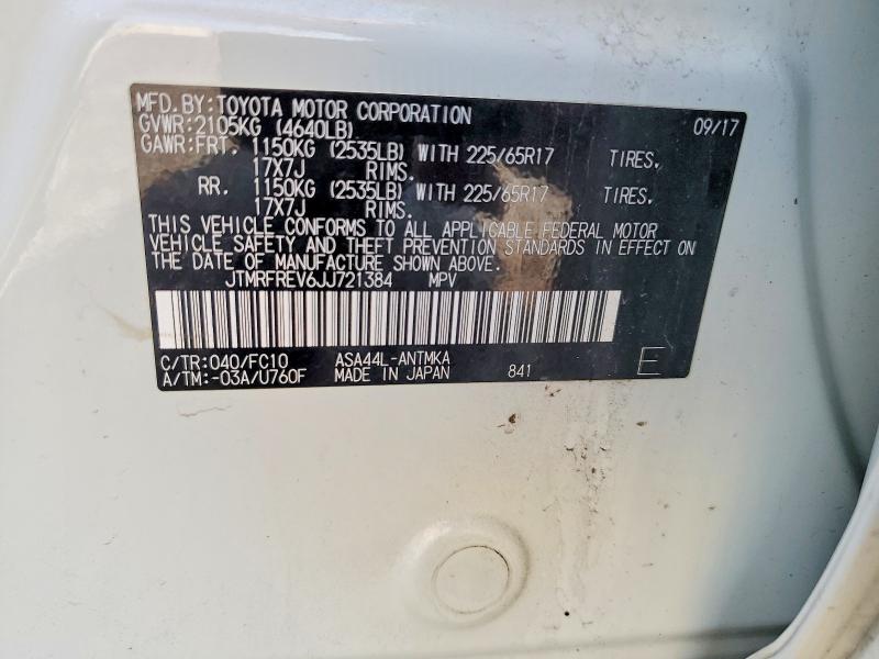 56837656 :رقم المزاد ، JTMRFREV6JJ721384 vin ، 2018 Toyota Rav4 مزاد بيع