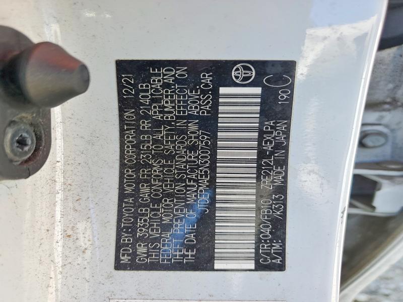 58910886 :رقم المزاد ، JTDEPMAE5N3007597 vin ، 2022 Toyota Corolla مزاد بيع