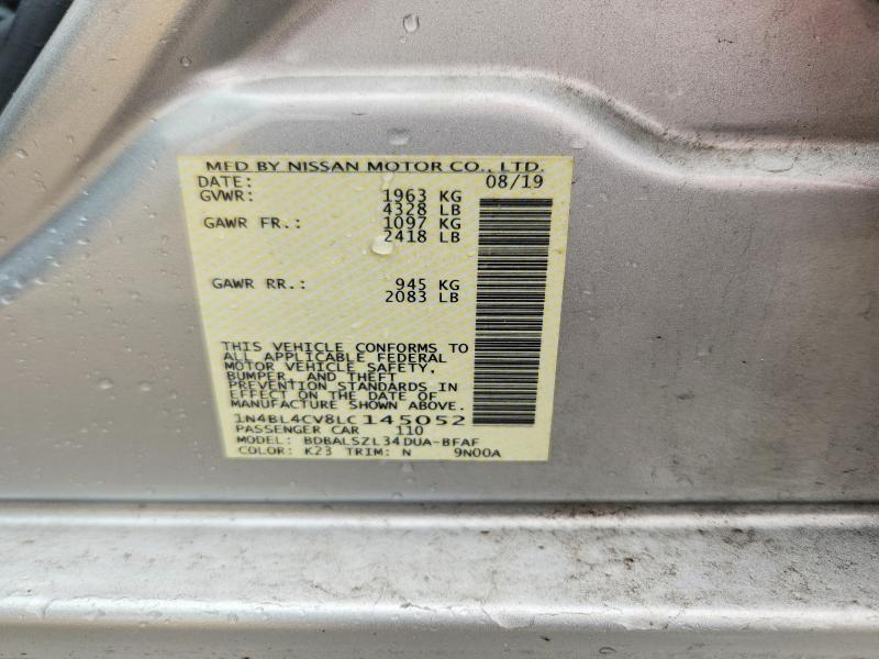 Aukcja sprzedaży 2020 Nissan Altima, vin: 1N4BL4CV8LC145052, numer aukcji: 56628386