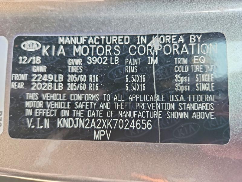 Продаж на аукціоні авто 2019 Kia Soul, vin: KNDJN2A2XK7024656, номер лоту: 56783446
