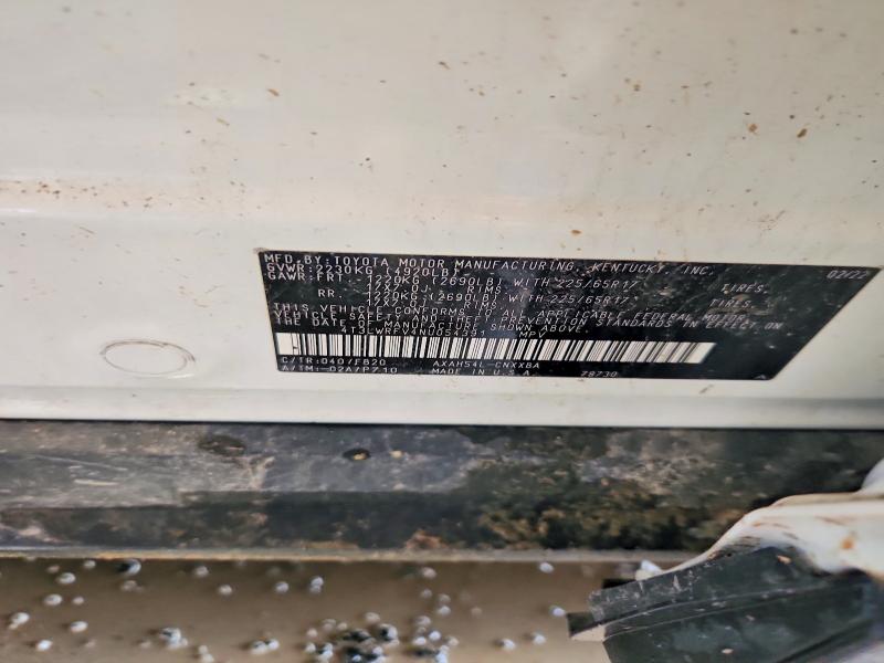 55909746 :رقم المزاد ، 4T3LWRFV4NU054391 vin ، 2022 Toyota Rav4 مزاد بيع