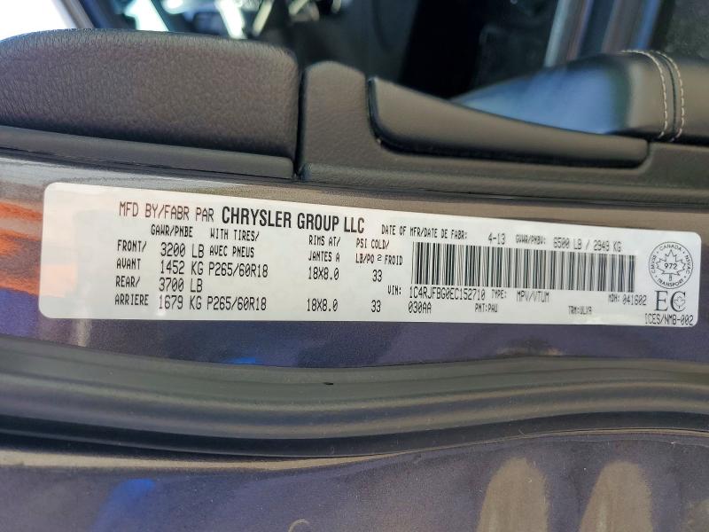 Продаж на аукціоні авто 2014 Jeep Grand Cherokee, vin: 1C4RJFBG0EC152710, номер лоту: 54955026
