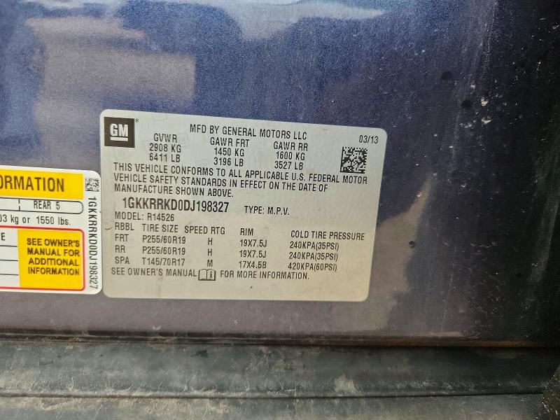 Продажа на аукционе авто 2013 Gmc Acadia, vin: 1GKKRRKD0DJ198327, номер лота: 58928876