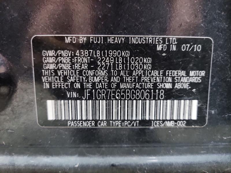 Aukcja sprzedaży 2011 Subaru Impreza, vin: JF1GR7E65BG806118, numer aukcji: 56407926