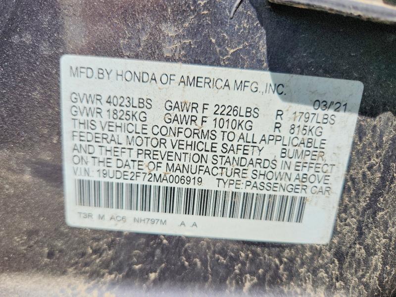 2021 Acura Ilx მანქანა იყიდება აუქციონზე, vin: 19UDE2F72MA006919, აუქციონის ნომერი: 56143816