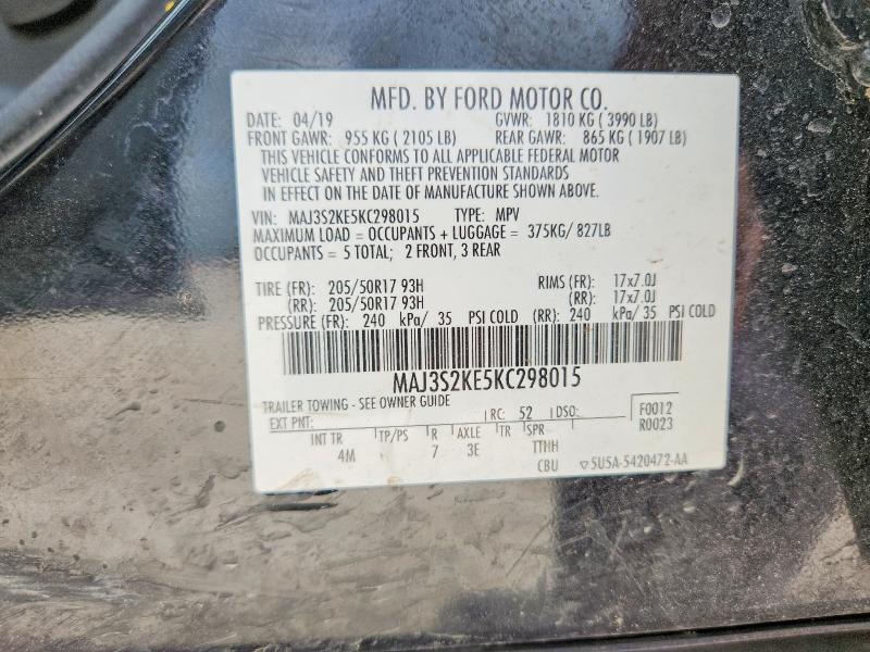 Продажа на аукционе авто 2019 Ford Ecosport, vin: MAJ3S2KE5KC298015, номер лота: 58312346
