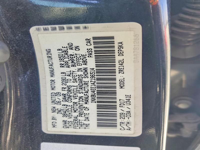 Aukcja sprzedaży 2010 Toyota Corolla, vin: 1NXBU4EE1AZ196514, numer aukcji: 55996426