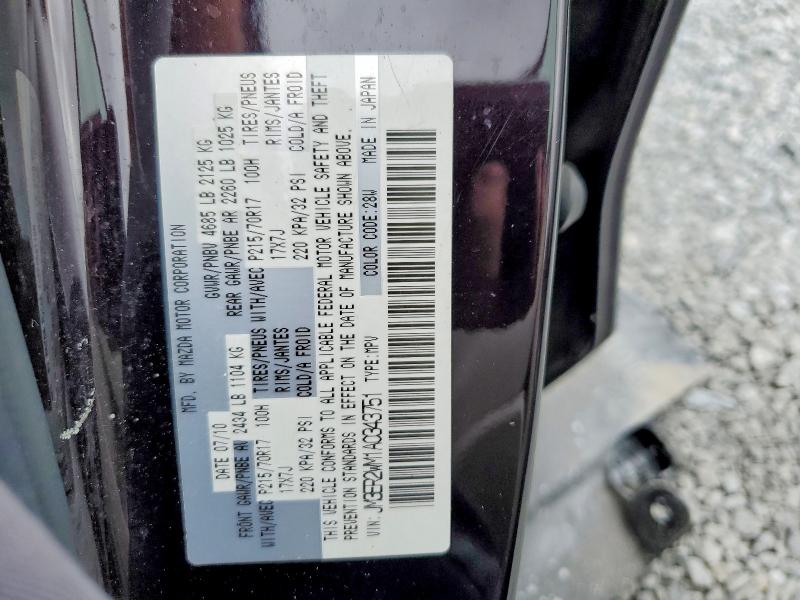 Aukcja sprzedaży 2010 Mazda Cx-7, vin: JM3ER2WM1A0343751, numer aukcji: 55525136