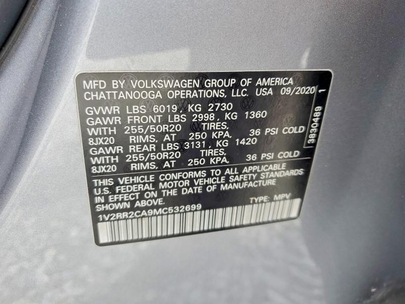 Aukcja sprzedaży 2021 Volkswagen Atlas, vin: 1V2RR2CA9MC532699, numer aukcji: 55623326