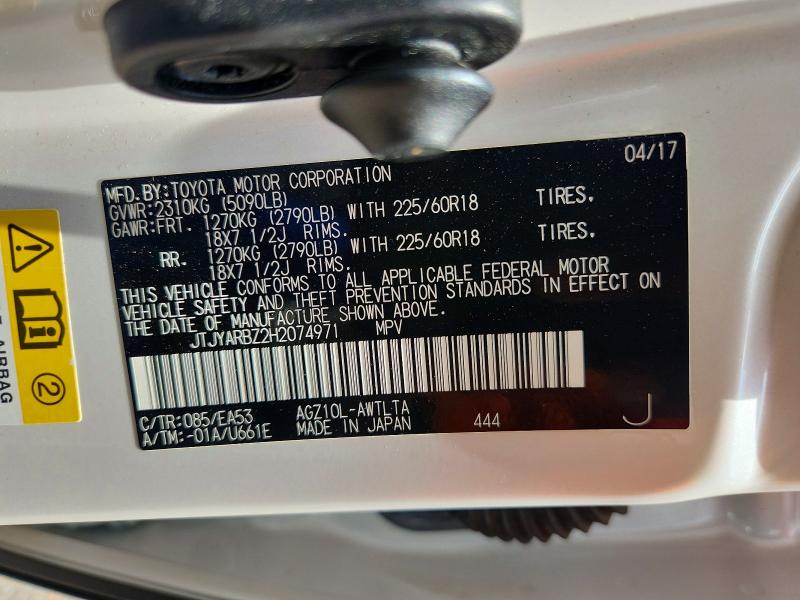 Aukcja sprzedaży 2017 Lexus Nx 200t, vin: JTJYARBZ2H2074971, numer aukcji: 55438876