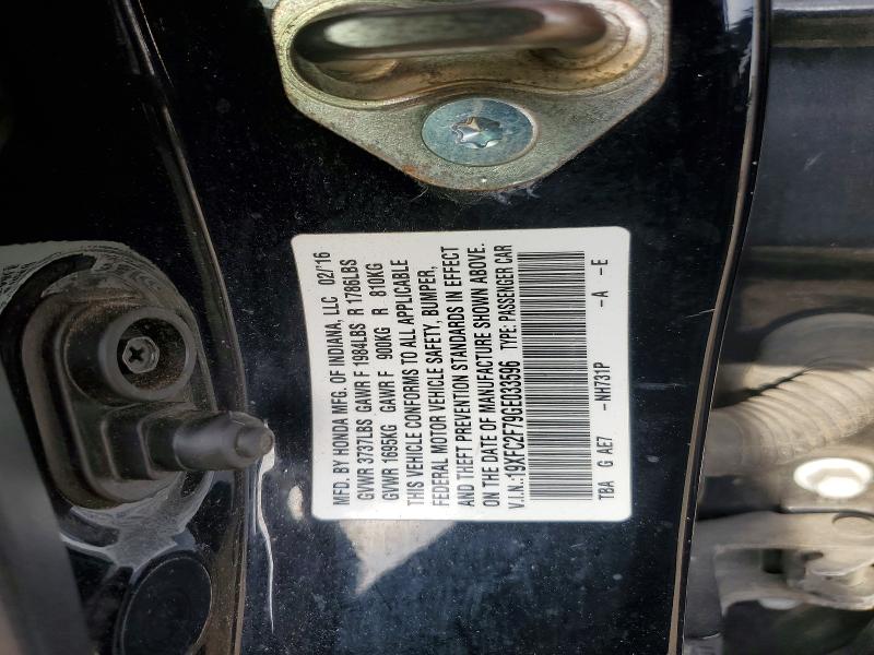 Продаж на аукціоні авто 2016 Honda Civic, vin: 19XFC2F79GE033596, номер лоту: 56162416