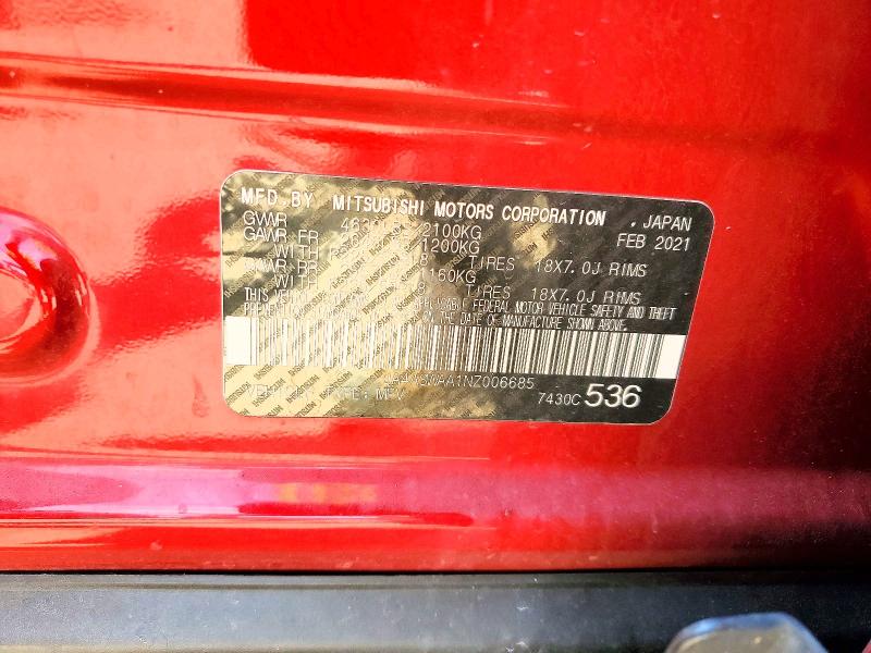 Продажа на аукционе авто 2022 Mitsubishi Eclipse Cross, vin: JA4ASWAA1NZ006685, номер лота: 58629226