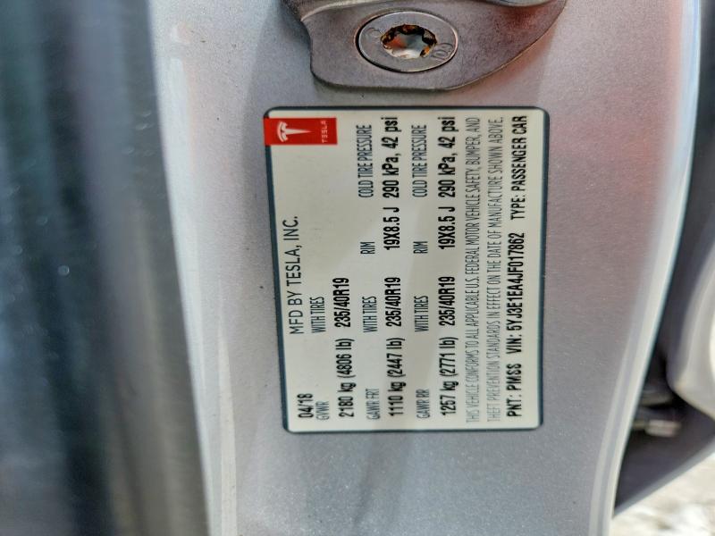 Aukcja sprzedaży 2018 Tesla Model 3, vin: 5YJ3E1EA4JF017862, numer aukcji: 56535806