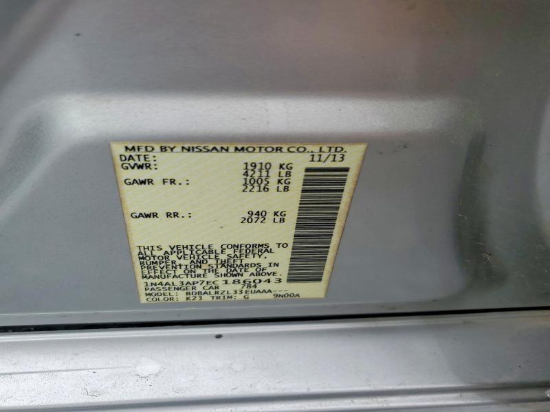 57176756 :رقم المزاد ، 1N4AL3AP7EC186043 vin ، 2014 Nissan Altima مزاد بيع