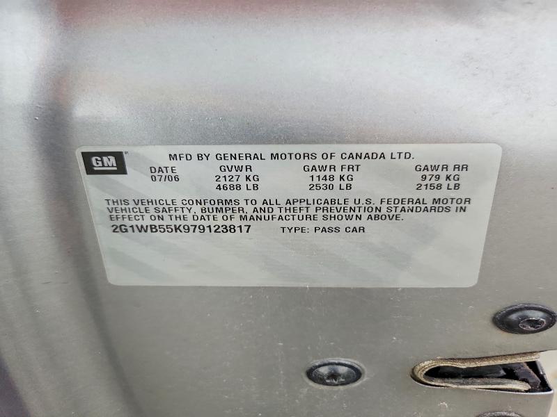 Продаж на аукціоні авто 2007 Chevrolet Impala, vin: 2G1WB55K979123817, номер лоту: 57683046