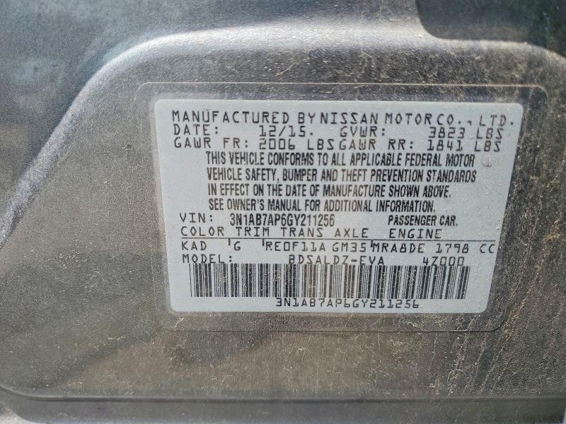 Aukcja sprzedaży 2016 Nissan Sentra, vin: 3N1AB7AP6GY211256, numer aukcji: 56743756