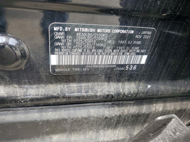 Aukcja sprzedaży 2022 Mitsubishi Eclipse Cross, vin: JA4ATWAA8NZ054486, numer aukcji: 58725906