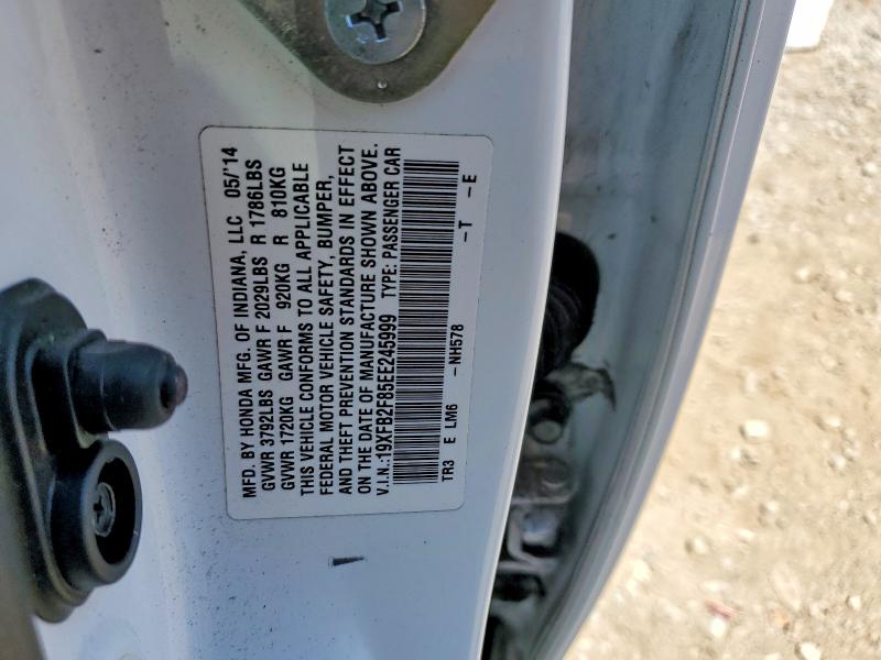 Aukcja sprzedaży 2014 Honda Civic, vin: 19XFB2F85EE245999, numer aukcji: 57910466