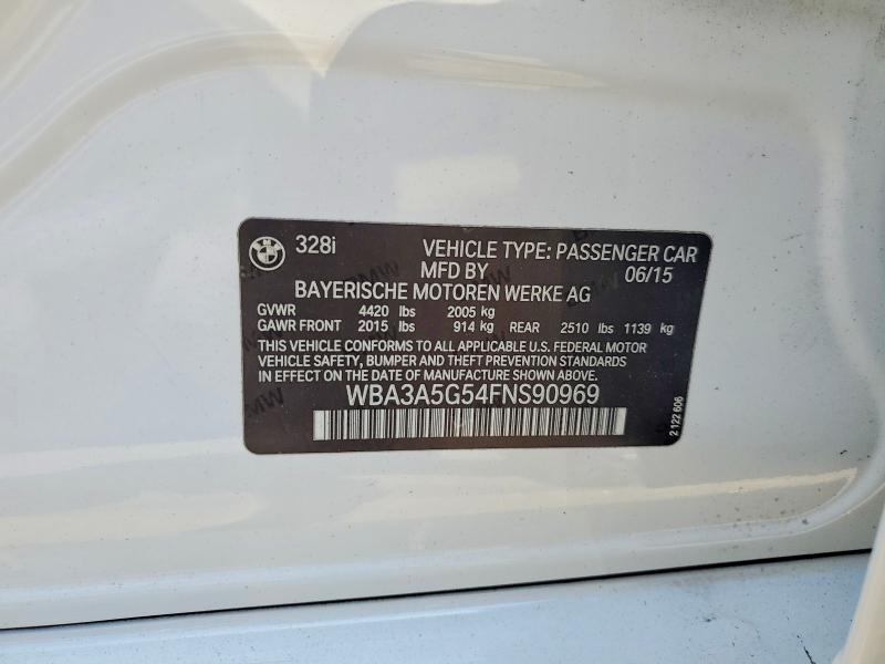 58287956 :رقم المزاد ، WBA3A5G54FNS90969 vin ، 2015 Bmw 328 مزاد بيع