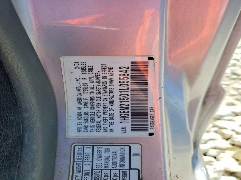 Продаж на аукціоні авто 2001 Honda Civic, vin: 1HGEM21501L055842, номер лоту: 56696076
