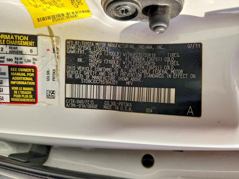 58428816 :رقم المزاد ، 5TDXK3DC7BS164201 vin ، 2011 Toyota Sienna مزاد بيع